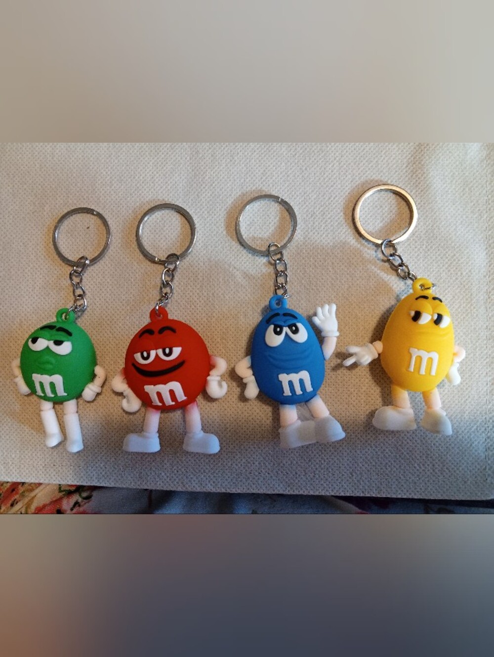 M&M'S Green Red Blue Yellow Character Keychain Set